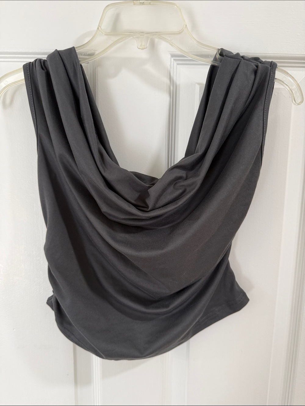 SHEIN Gray Draped Cowl Neck Tank